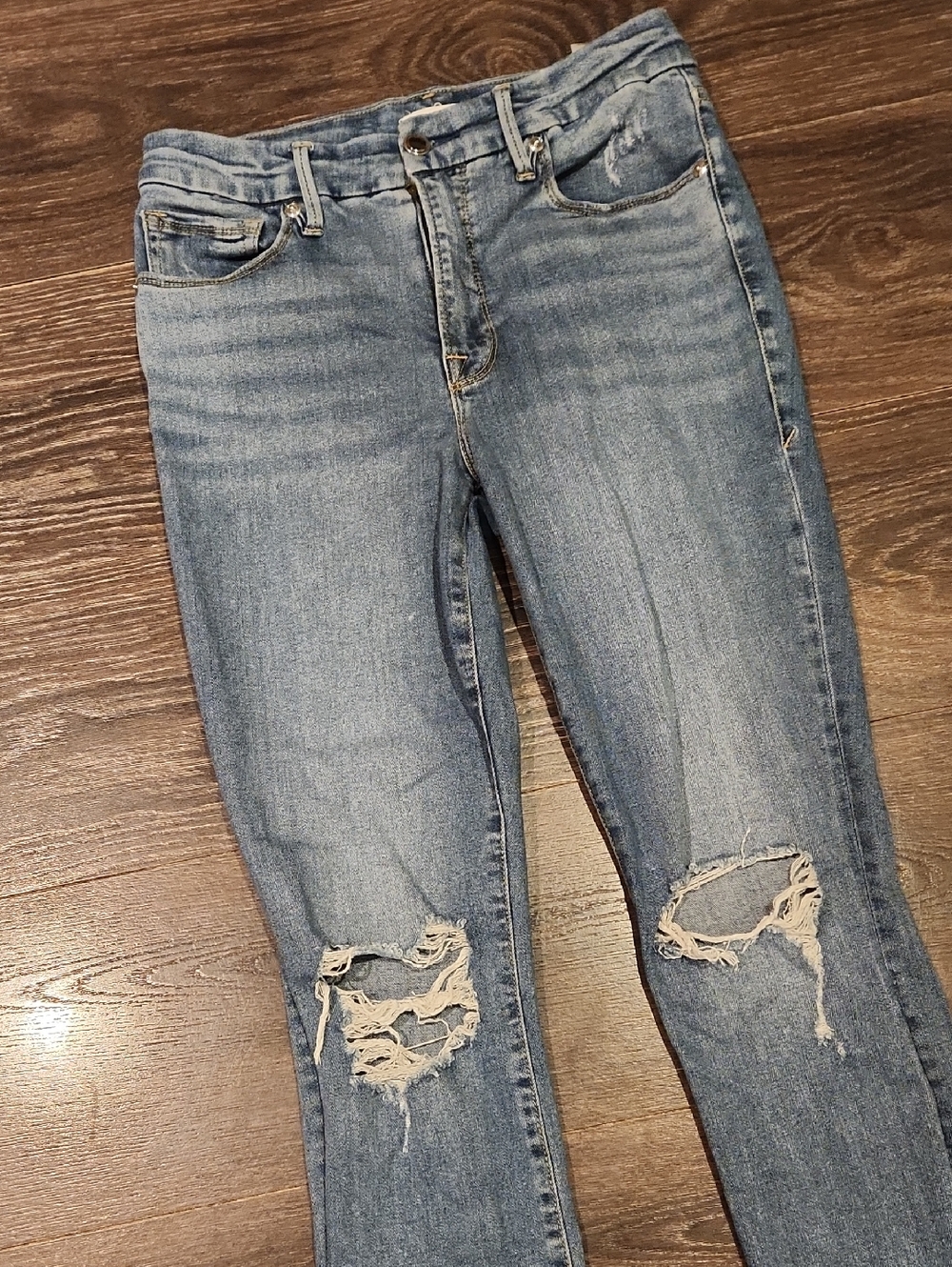 ❤️ GOOD AMERICAN HIGH RISE SKINNY JEANS, DISTRESSED, 6 (28) - Picture 6 of 10
